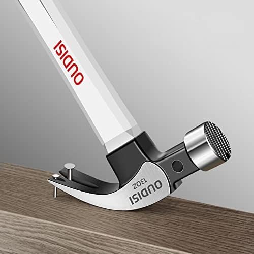 ECVV Heavy Claw Hammer 13OZ Nail Hammer Tool Steel Woodworking Striking Tools Magnetic Automatic Nail Suction Hammer (ROUND HEAD HAMMER)