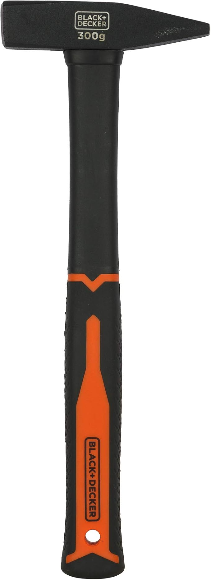 Black & Decker 7 oz. 300g Metal DIN Hammer with Fiberglass Handle, Orange/Black