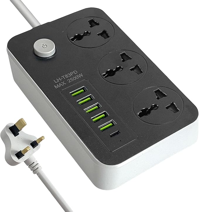SKY-TOUCH Power Strips Extension Cords 3 Outlets