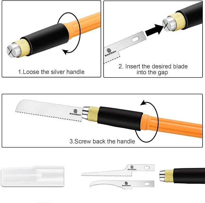 HBSTUDIO Mini Hand，Saw Model Craft Tools Modelling Knife Hobby DIY Razor Saw Hacksaw Tool Kit with 9 Pieces Craft Blades for Hand