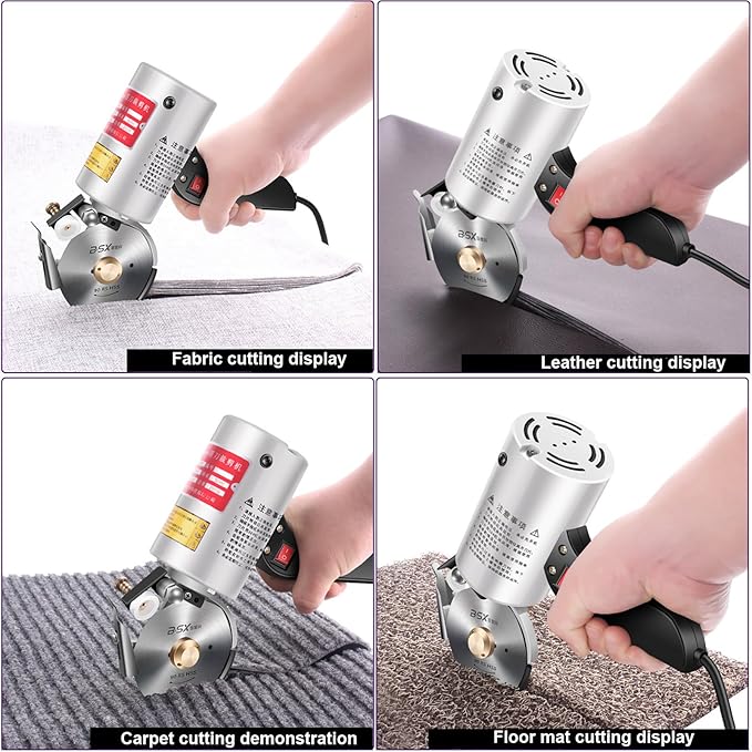 ZILOOK Electric Fabric Cutting Machine, Clothing Fabric Cutting Machine, Cutting Thickness ≤3cm, With Automatic Sharpening, For Multi-Layer Clothing, Textiles, Leather